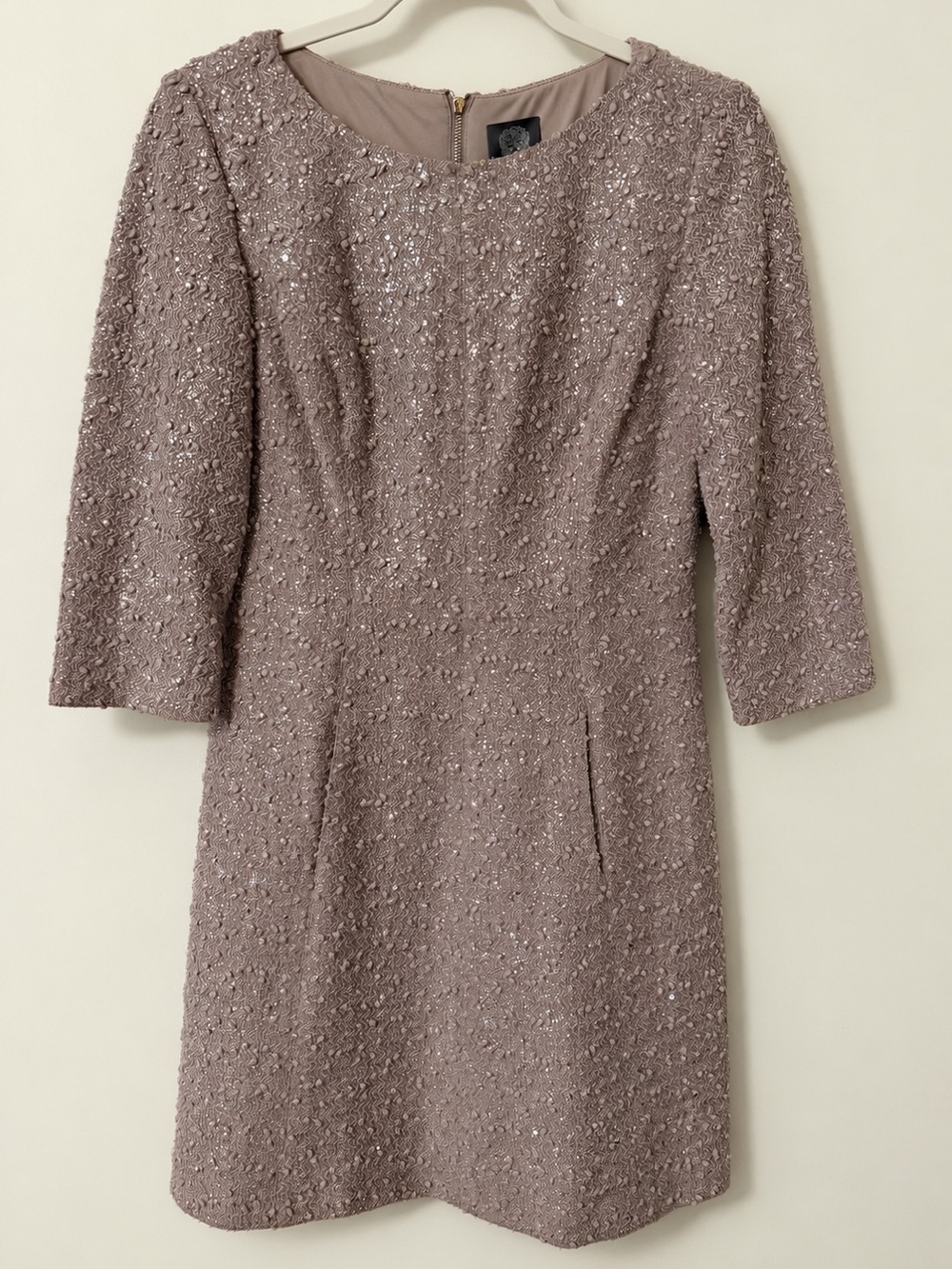 Vince Camuto Embellished Shimmery Bouclé Style Dress
